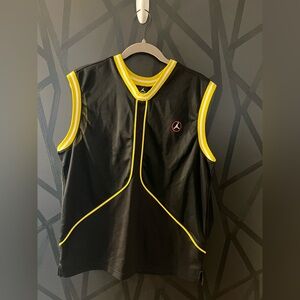 Black and Yellow Sleeveless Sports Jersey